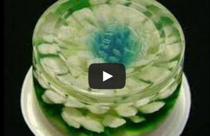 COMO HACER GELATINAS DECORADAS FLOR BLANCA