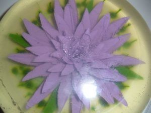 como hacer gelatina artistica flor morada