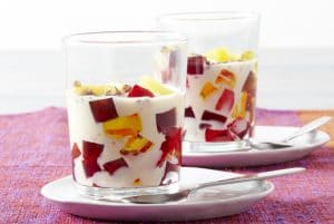 deliciosa gelatina de mosaico baja en calorias