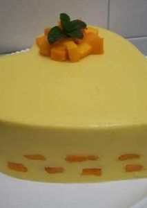 como hacer gelatina con frutas mango con leche condesada