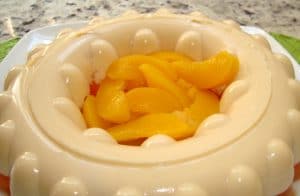 como hacer gelatina blanca de durazno